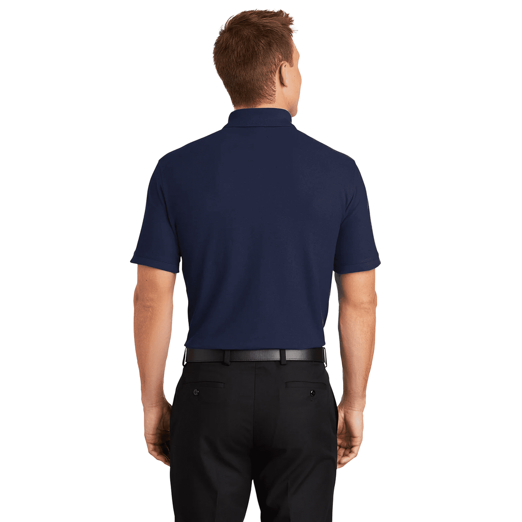 Zfeel Performance Dry Fit Polo Shirt, Men's Short Sleeve Polo Shirts, Pack of 3, Navy, L