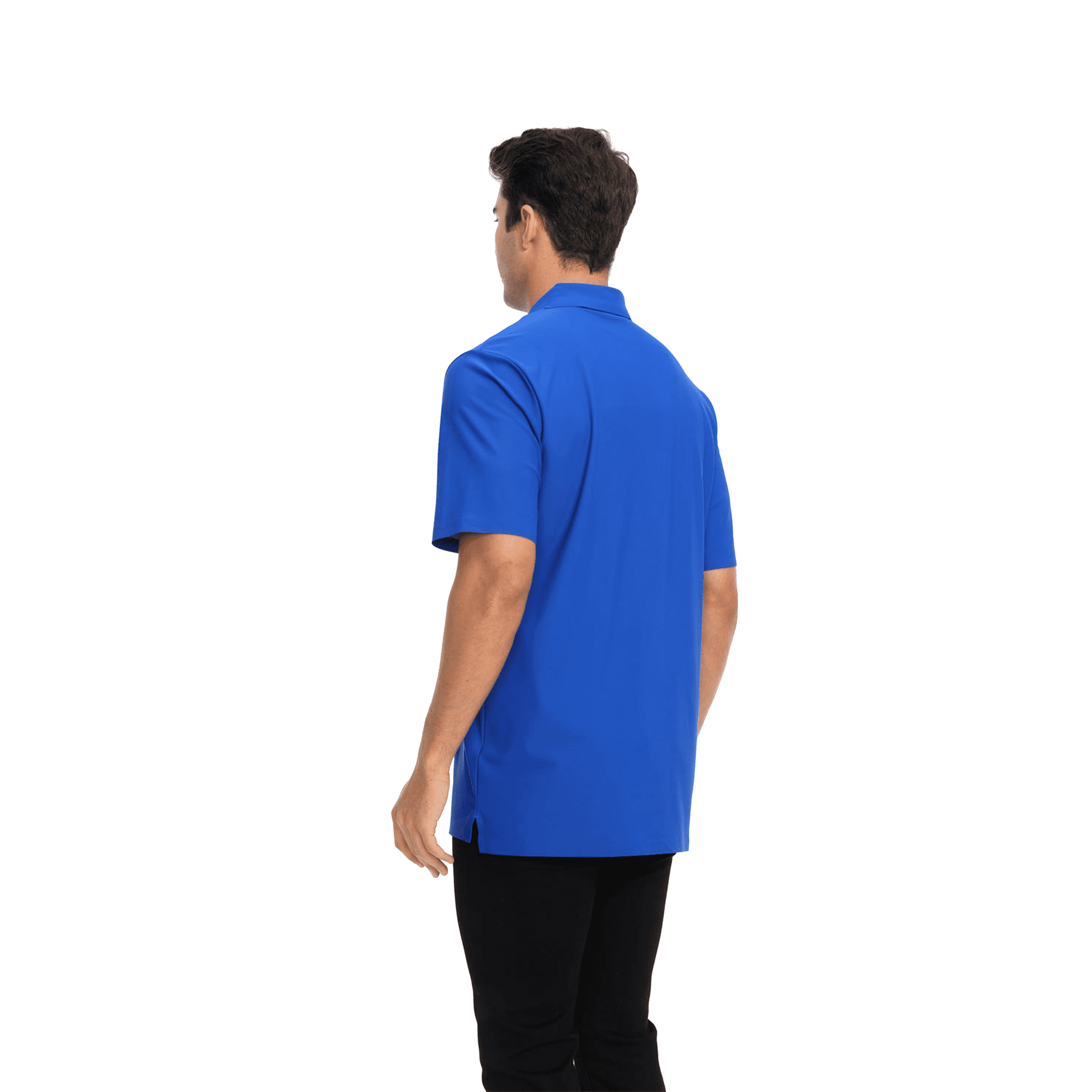 Zfeel Men Short Sleeve Pure Dry Fit Poly Polo Shirt, High Performance, Polyester, Royal, 4 Pack, M