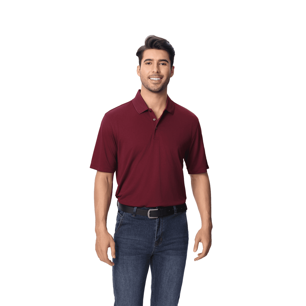 Zfeel Men's Short Sleeve Pure Dry Fit Polo Shirt, 100 Percent Polyester, Maroon Color, 3 Pack, L