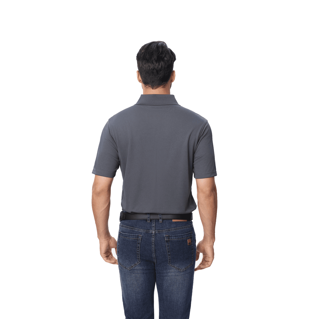 Zfeel Men Short Sleeve Pure Dry Fit Polo Shirt, High Performance 100 Polyester, lron Grey, 2 Pack, L