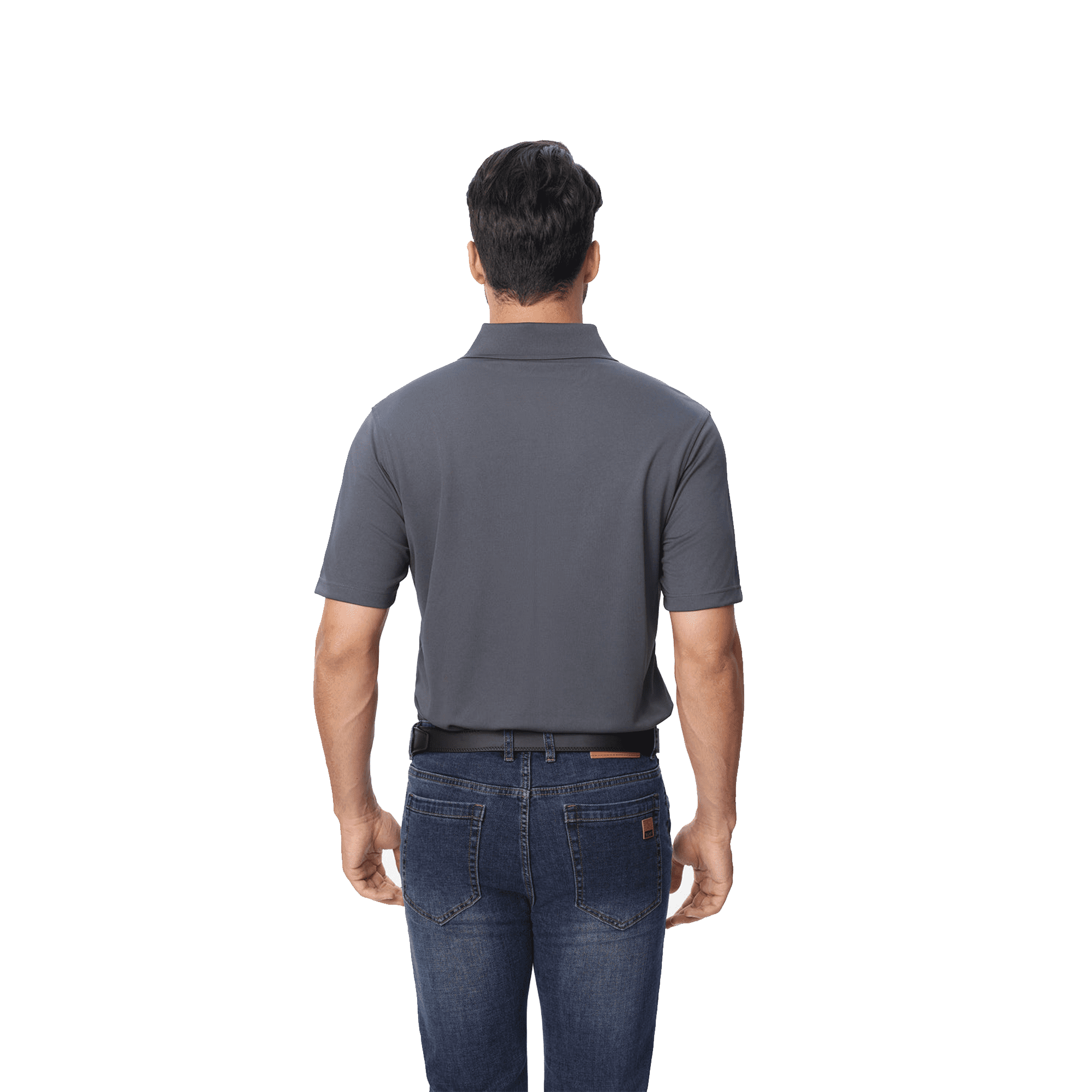 Zfeel Men Short Sleeve Pure Dry Fit Polo Shirt, High Performance 100 Polyester, lron Grey, 2 Pack, L