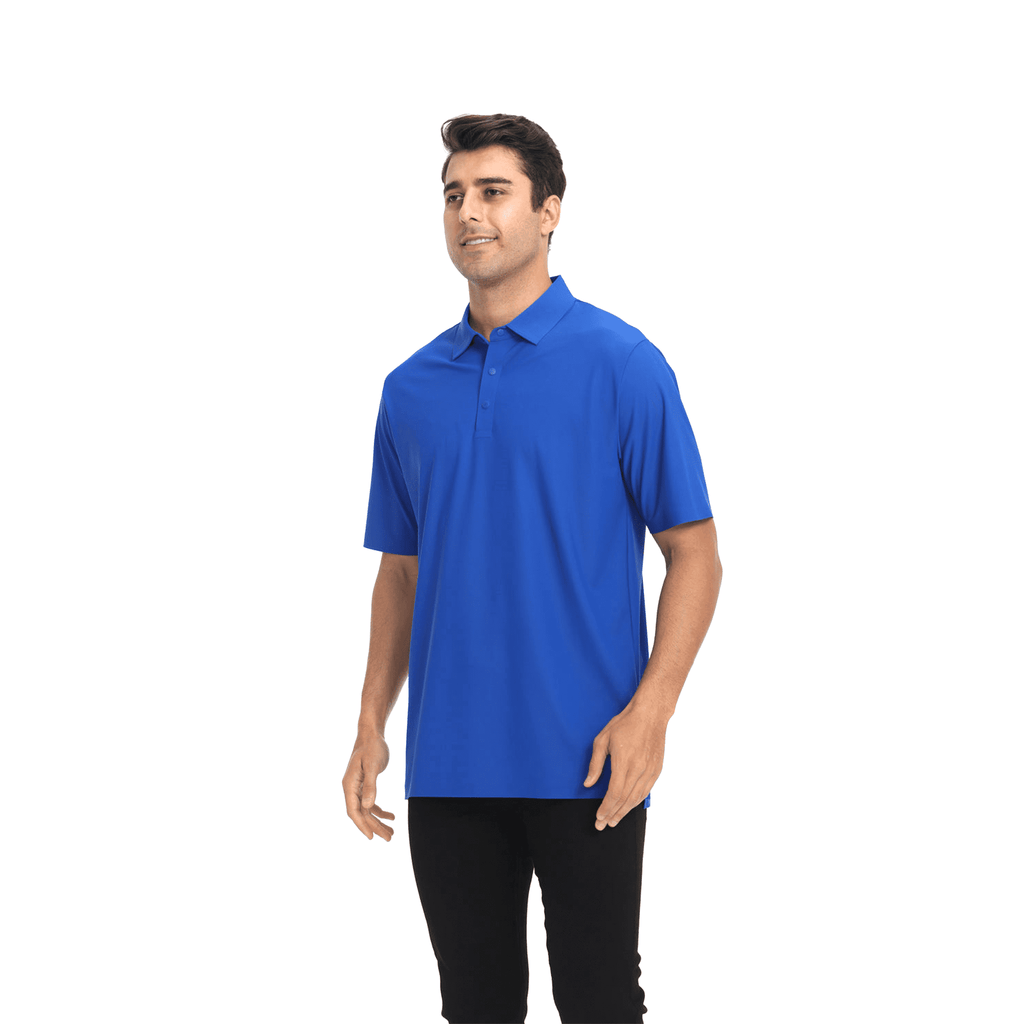 Zfeel Men's High Performance Poly Polo Shirt, Short Sleeve Collared Pure Dry Fit , Royal, XL, 2 Pack