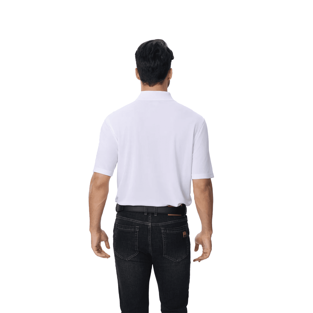 Zfeel Men's Pure Dry Fit Poly Polo T-Shirt, Short Sleeve, 100 Percent Polyester, White, S, 3 Pack