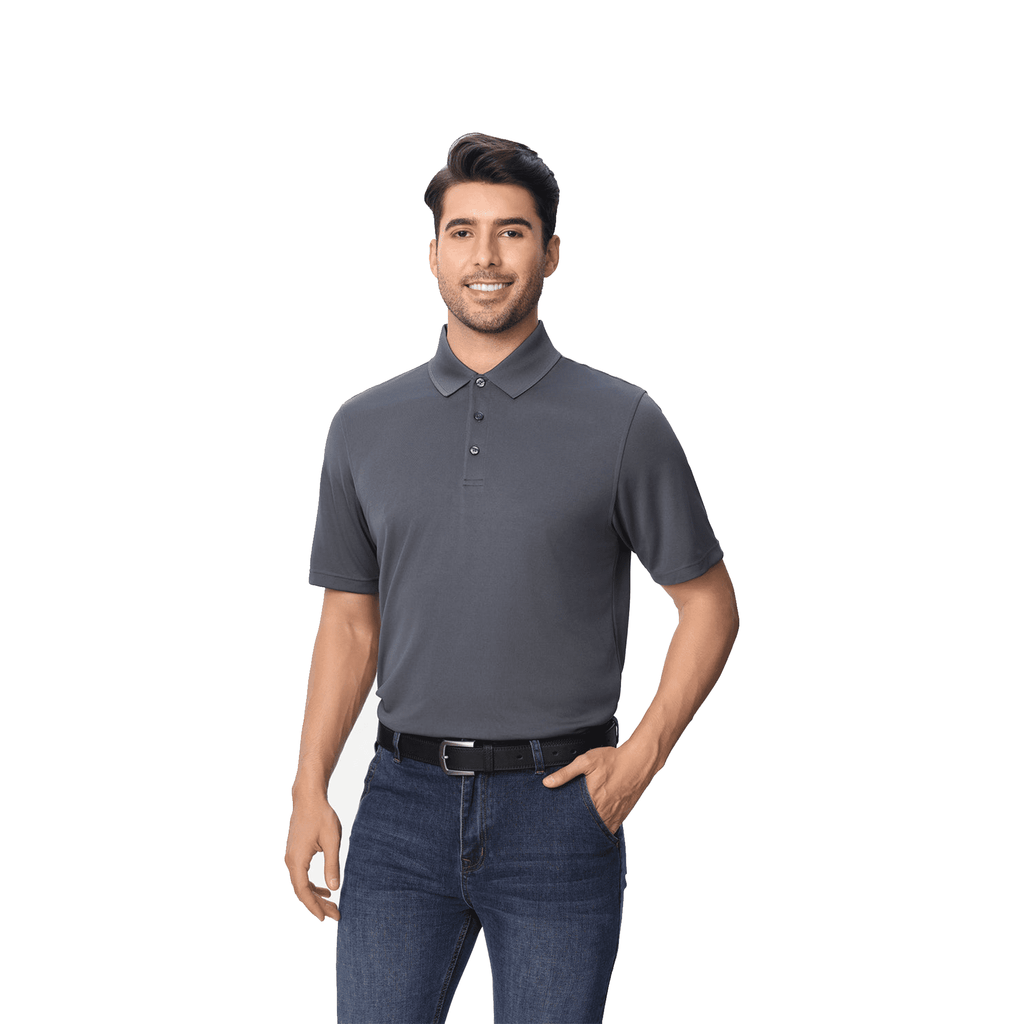Zfeel Men's High Performance Pure Dry Fit Poly Polo T-Shirt, Iron Grey, Polyester, Size L, 4 Pack