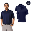 Zfeel Men's Performance Polo Shirt, Short Sleeve Moisture-Wicking Shirt, Pack of 2, Navy, S