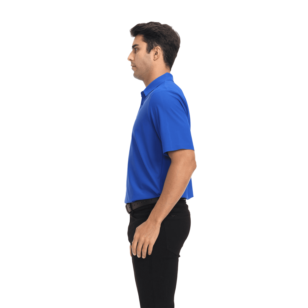 Zfeel Men's High Performance Poly Polo Shirt, Short Sleeve Collared Pure Dry Fit , Royal, XL, 2 Pack