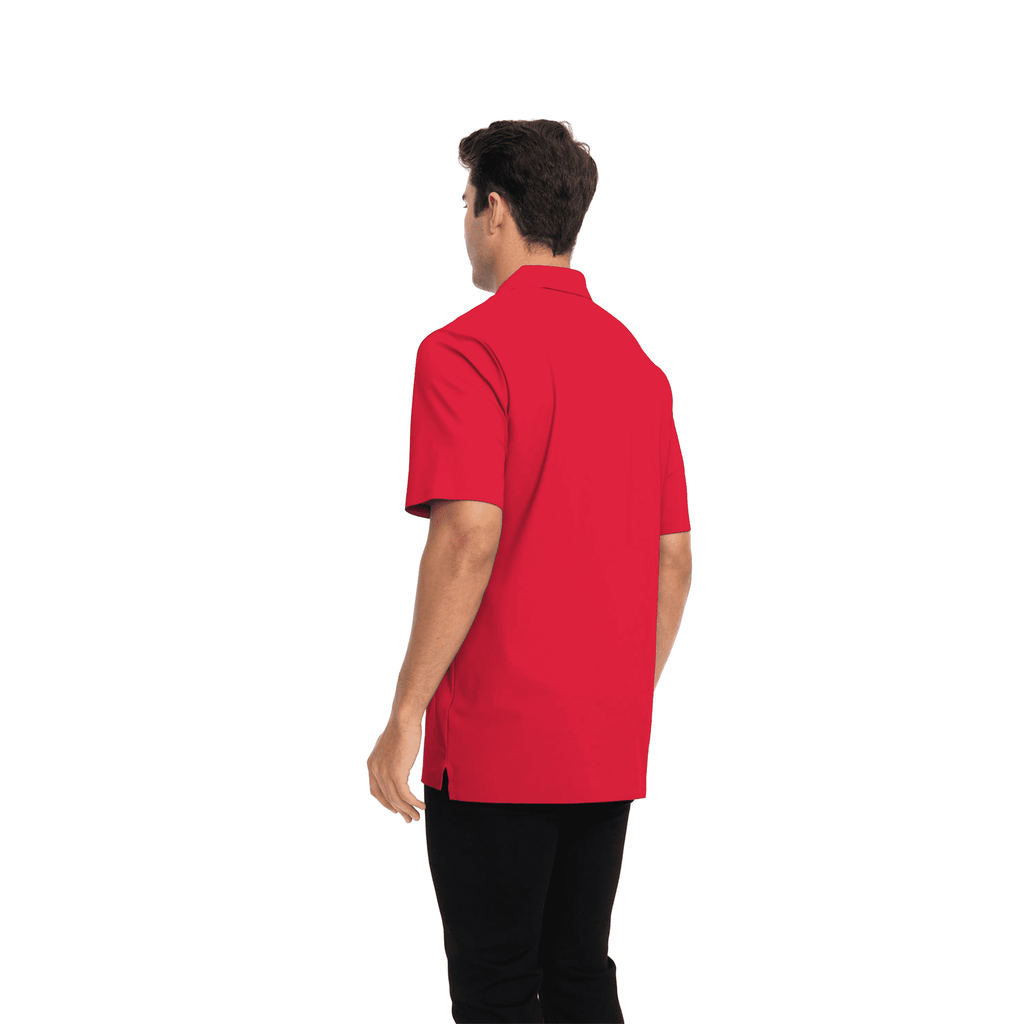 Zfeel Men's High Performance Pure Dry Fit Poly Polo Shirt, Short Sleeve Durable Red Tee, S, 5 Pack