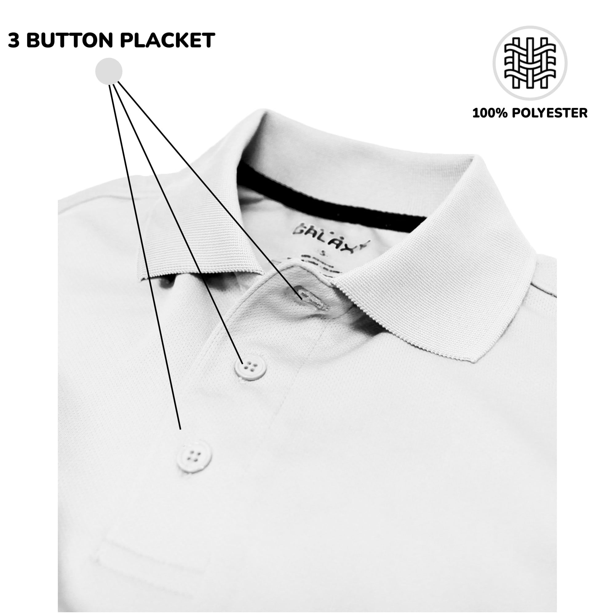 3-Pack Men's Dry Fit Moisture-Wicking Polo Shirt (S-3XL)