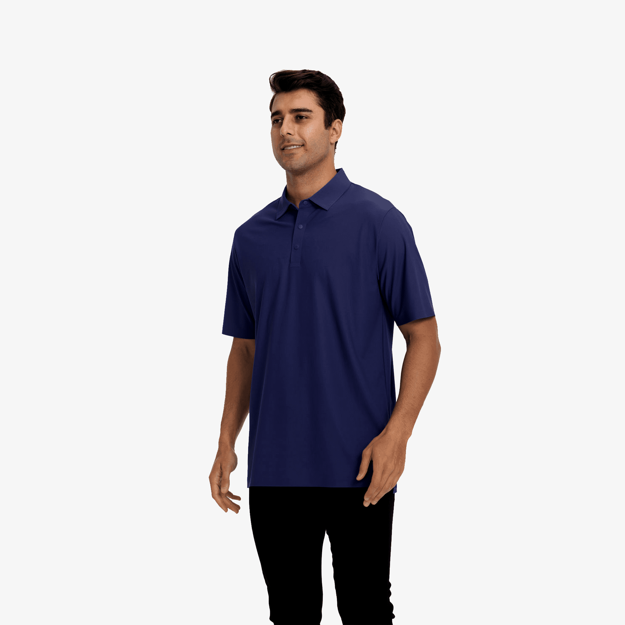 Zfeel Men’s Dry Fit Poly Polo Shirt, High Performance, Short Sleeve, Polyester, Navy, S, 3 Pack