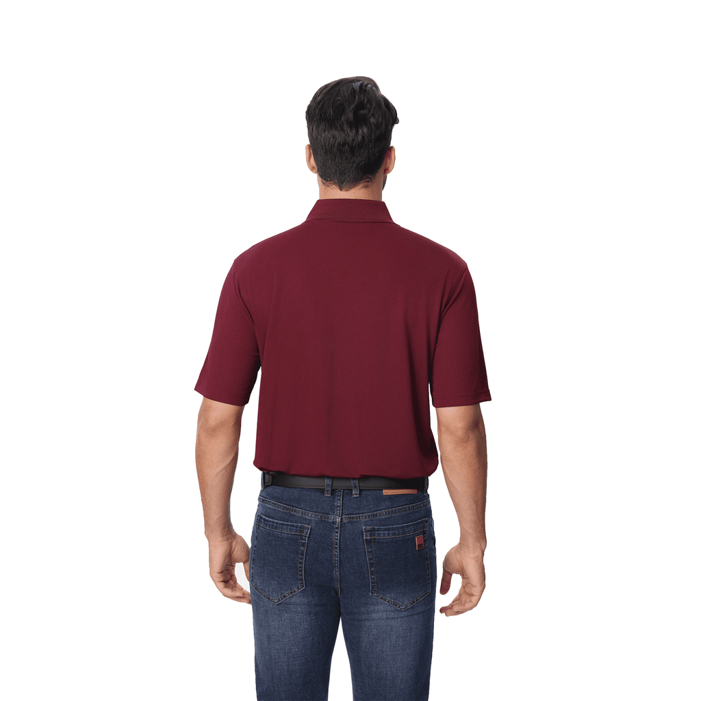Zfeel Men's Short Sleeve Pure Dry Fit Polo Shirt, 100 Percent Polyester, Maroon Color, 3 Pack, L