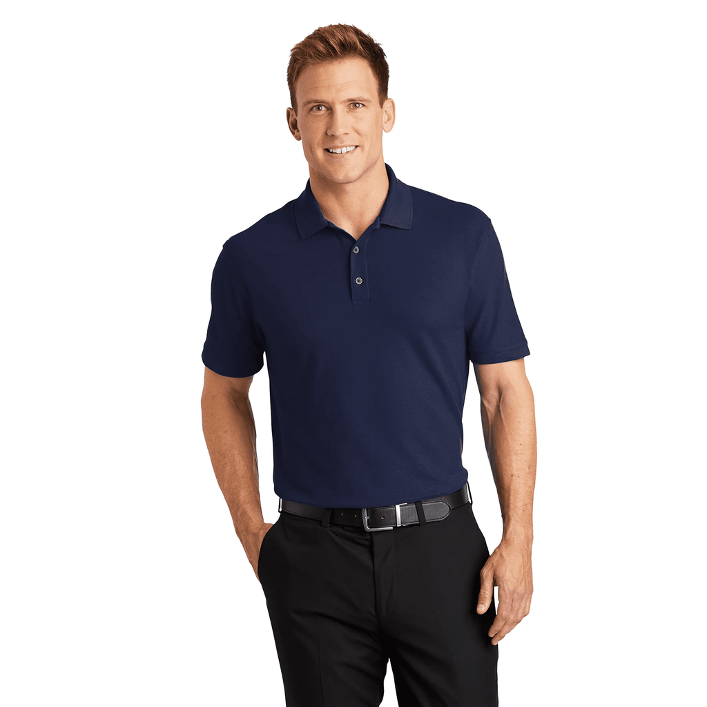 Zfeel Men's Performance Polo Shirt, Short Sleeve Moisture-Wicking Shirt, Pack of 2, Navy, S