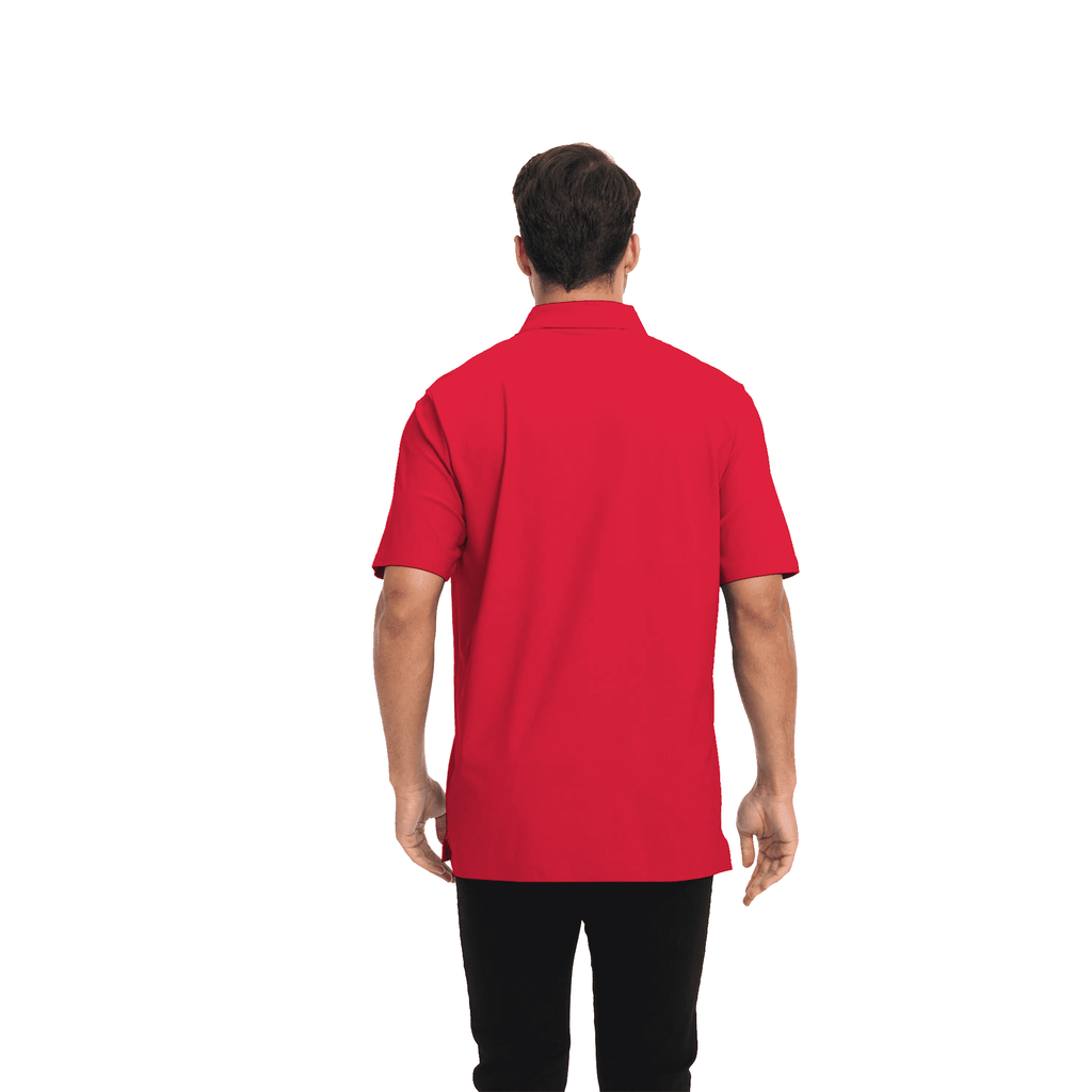Zfeel Men's High Performance Pure Dry Fit Poly Polo Shirt, Short Sleeve Durable Red Tee, S, 5 Pack